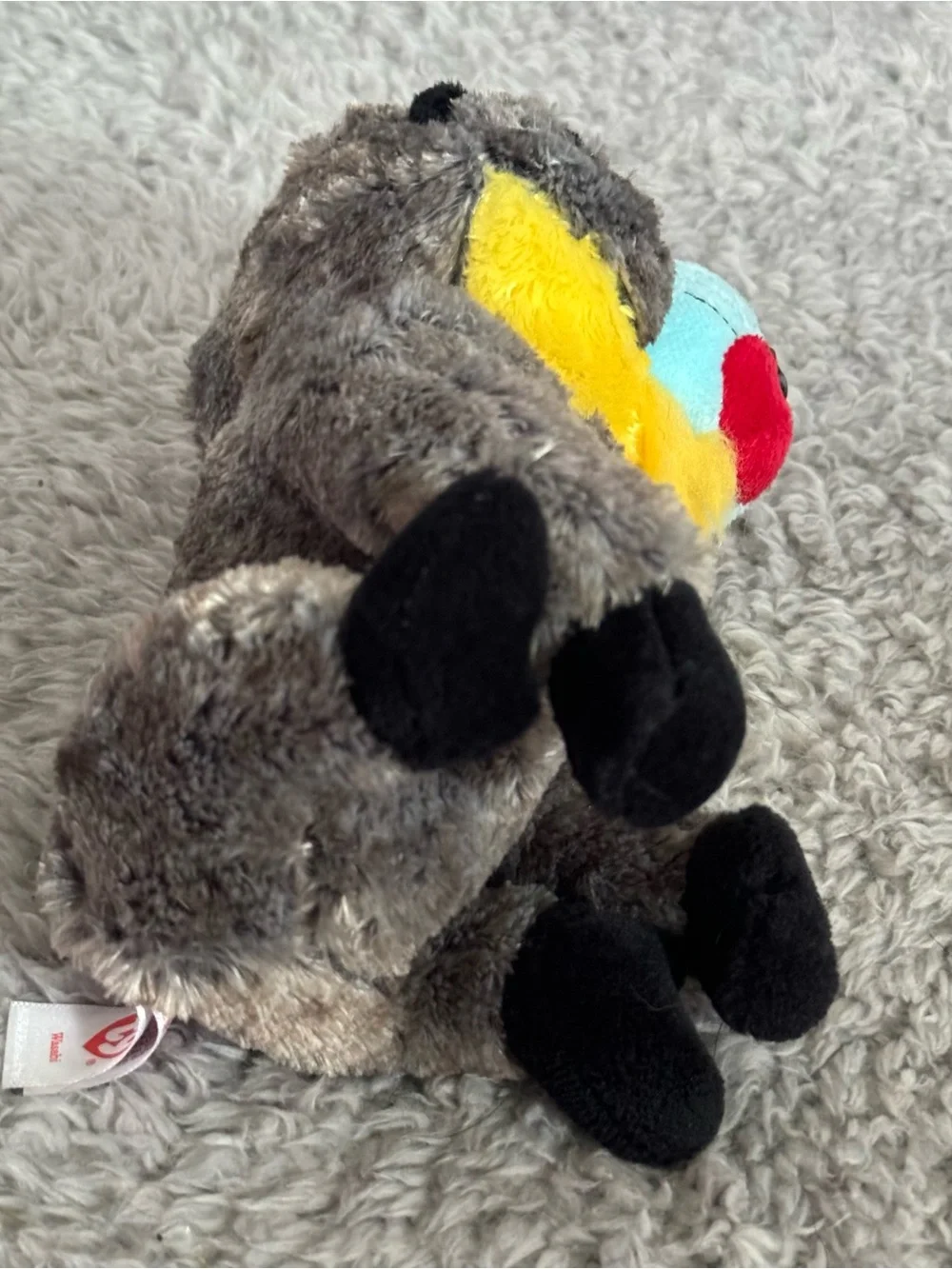 Ty Beanie Boos Wasabi the Baboon Plush 6” Gray Stuffed Animal Soft Toy